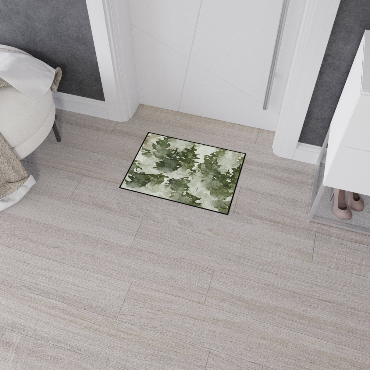 Watercolor Forest Non-Slip Rug
