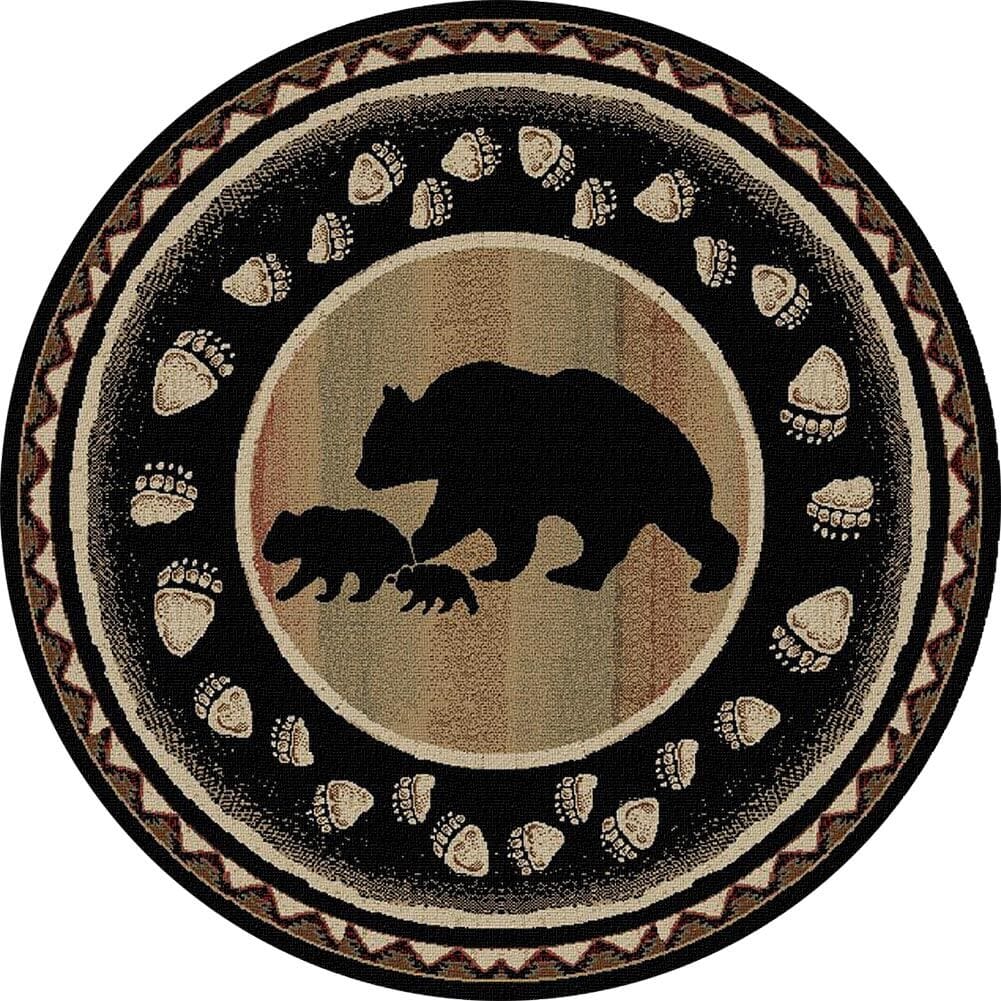 Family Stroll Bears Round Rug