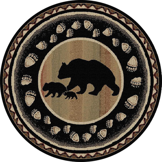 Family Stroll Bears Round Rug