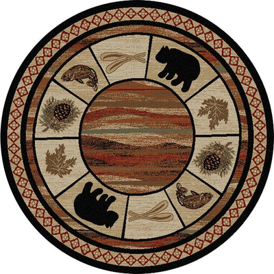 Vogel Bears Round Area Rug