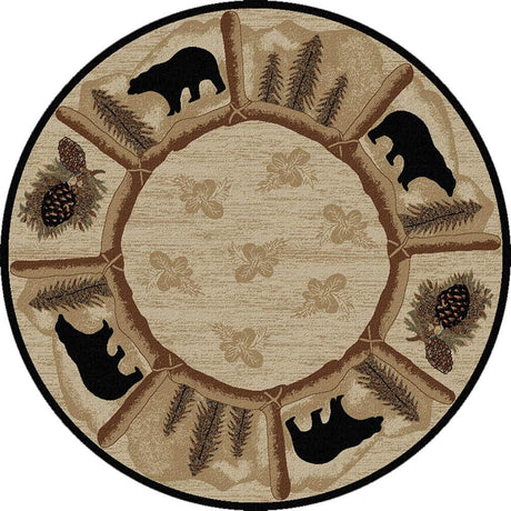 Toccoa Bears Round Rug