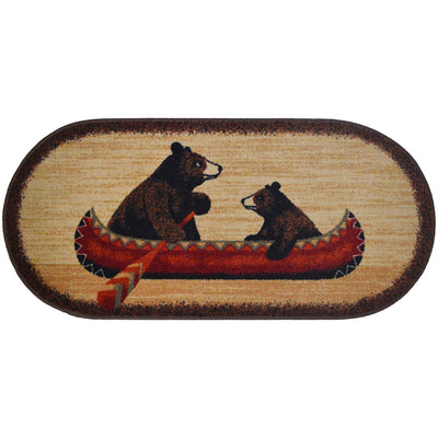 Two Bear Canoe Oval Rug