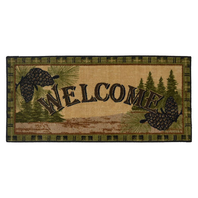 Pinecone Welcome Throw Rug