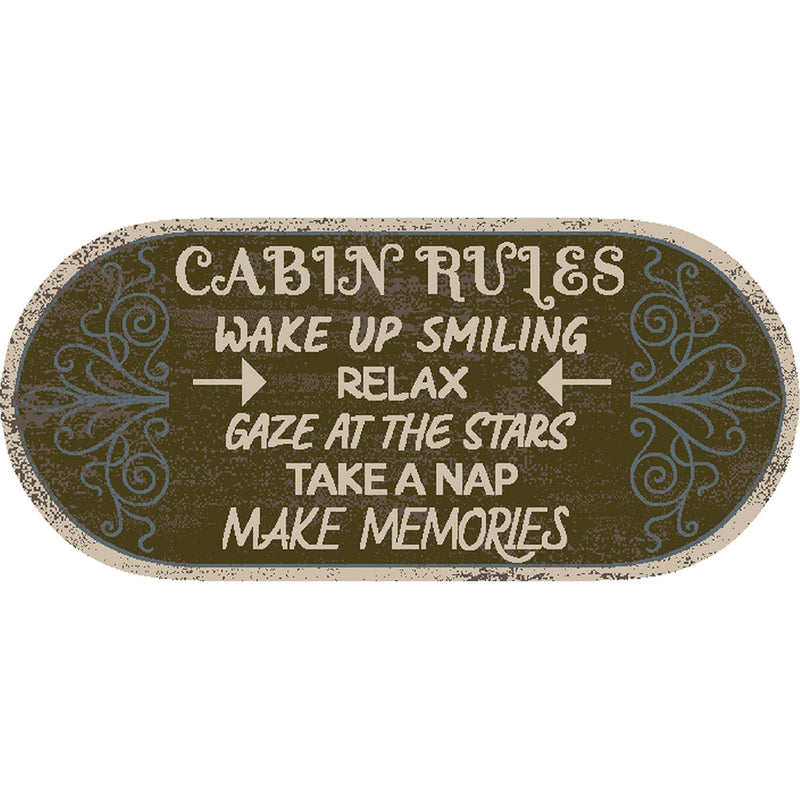 Cabin Rules Oval Rug