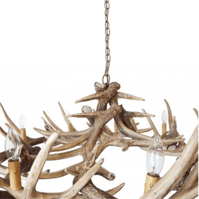 Whitetail Deer 15 Antler Chandelier - Wide