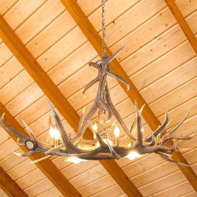 Elk 6 Antler Chandelier with 3 Down Lights