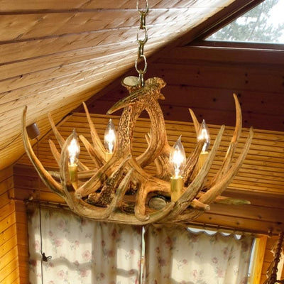 6 Antler Whitetail Chandelier