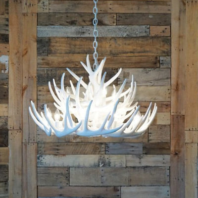 Whitetail 21 White Antler Chandelier