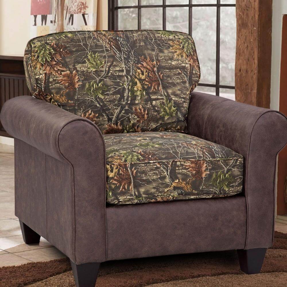 Leather and Camo Armchair