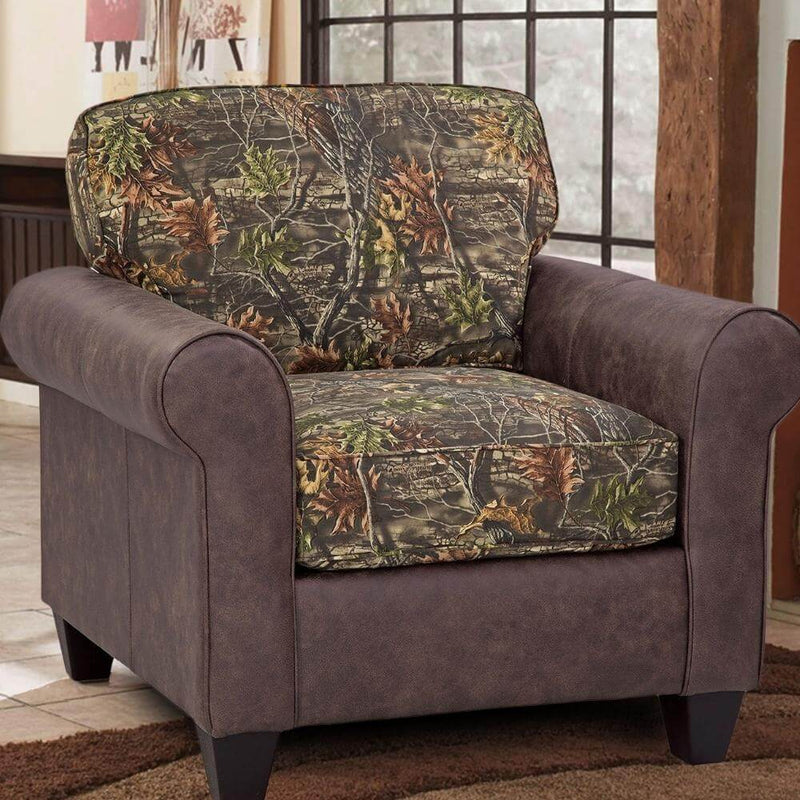 Leather and Camo Armchair