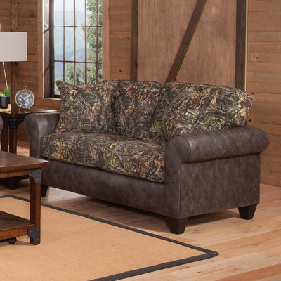 Leather and Camo Loveseat