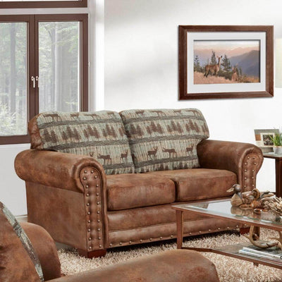 Deer Cabin Teal Loveseat