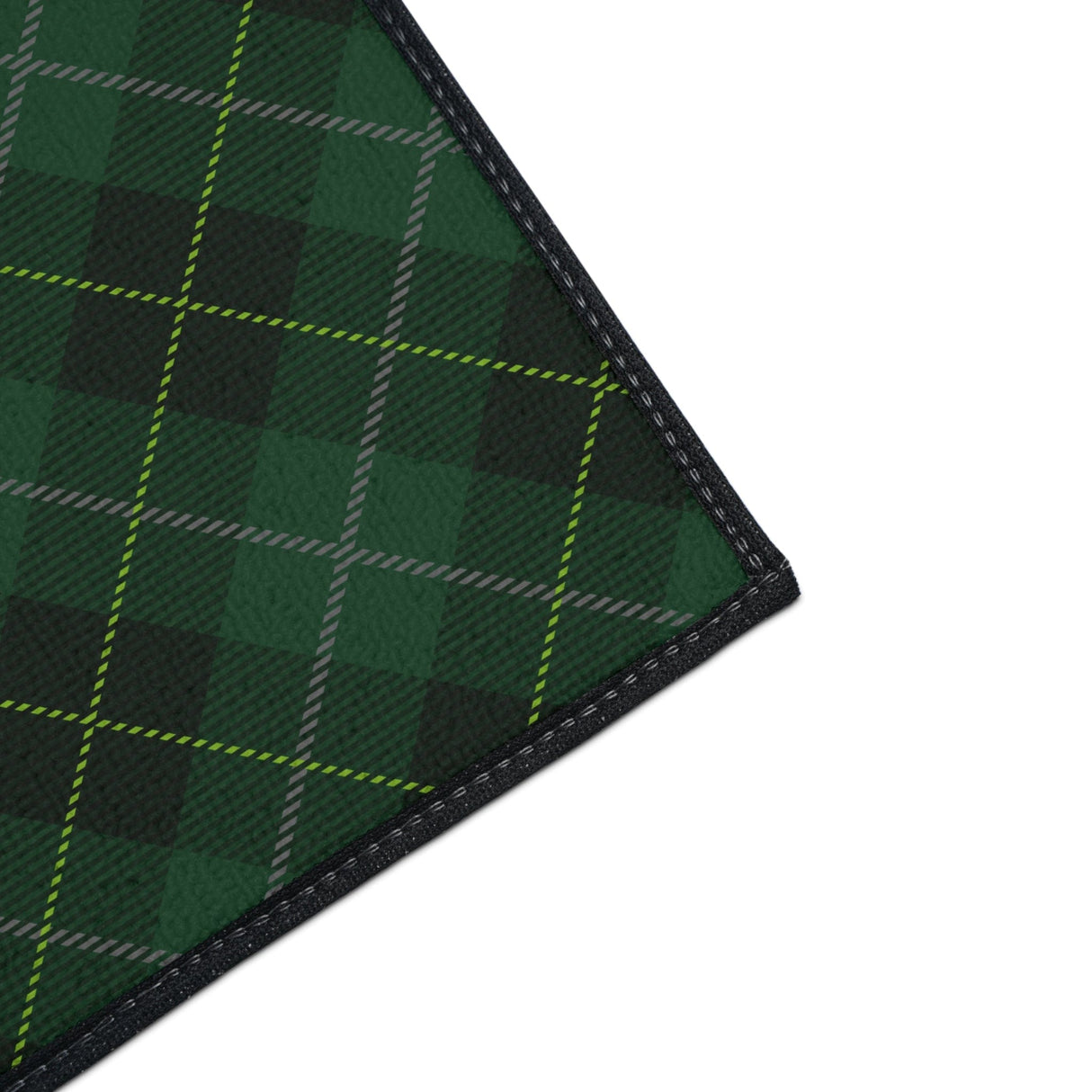 Green Tartan Non-Slip Rug