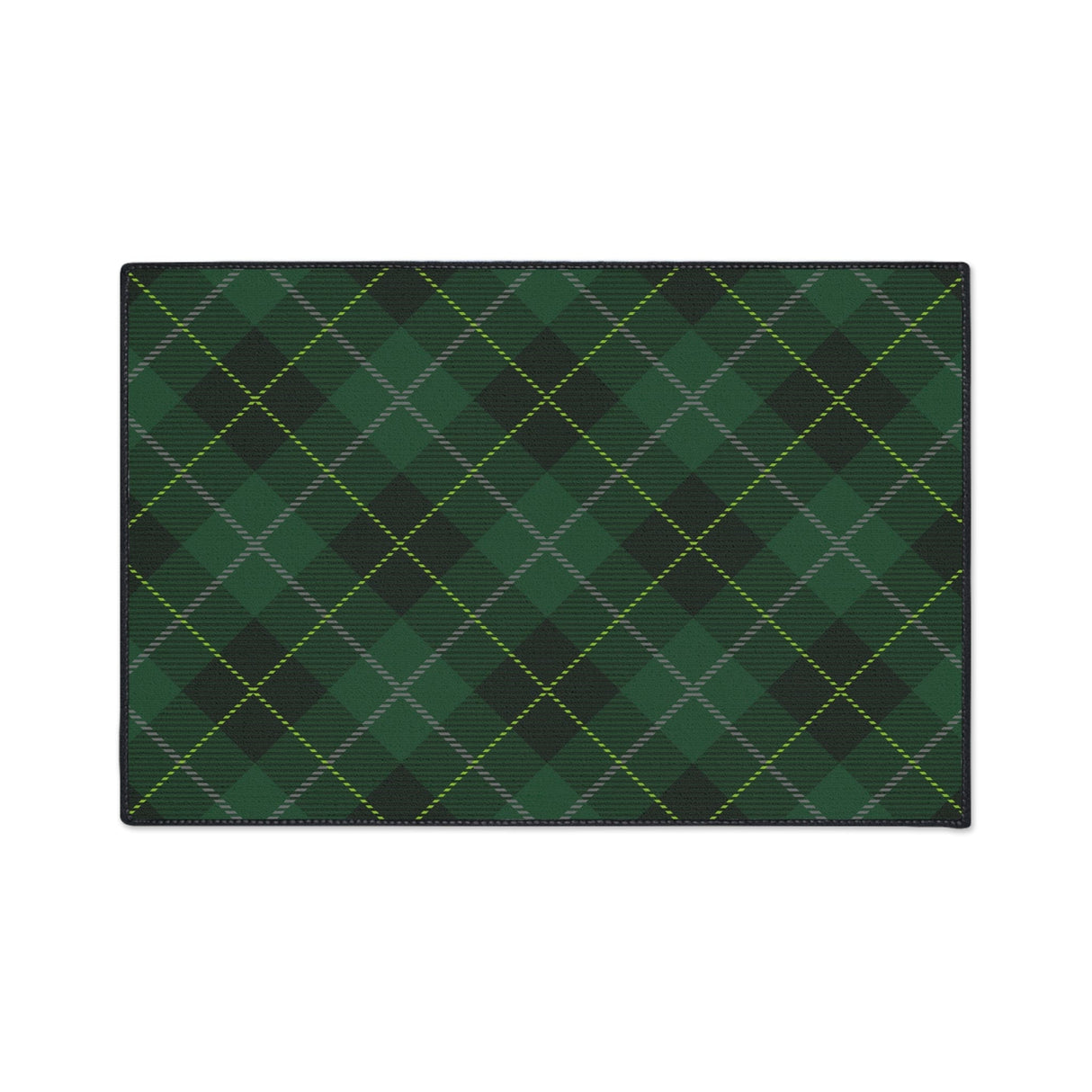 Green Tartan Non-Slip Rug