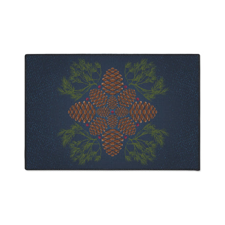 Blue Pinecone Non-Slip Rug