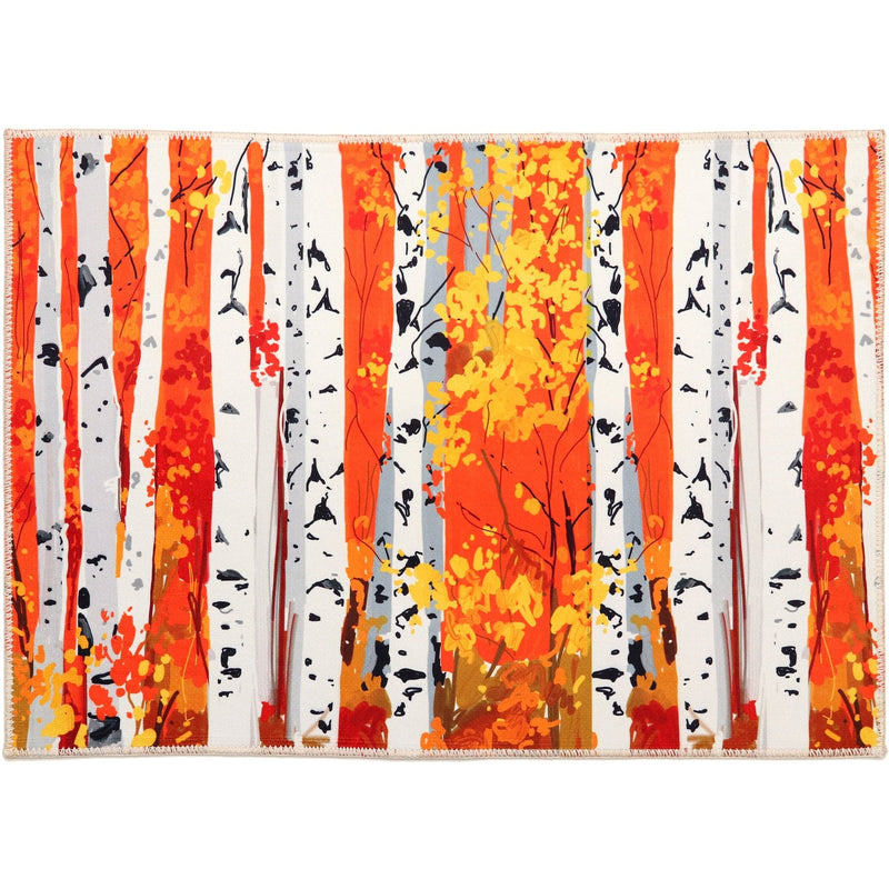 Fall Birch Forest Accent Rug