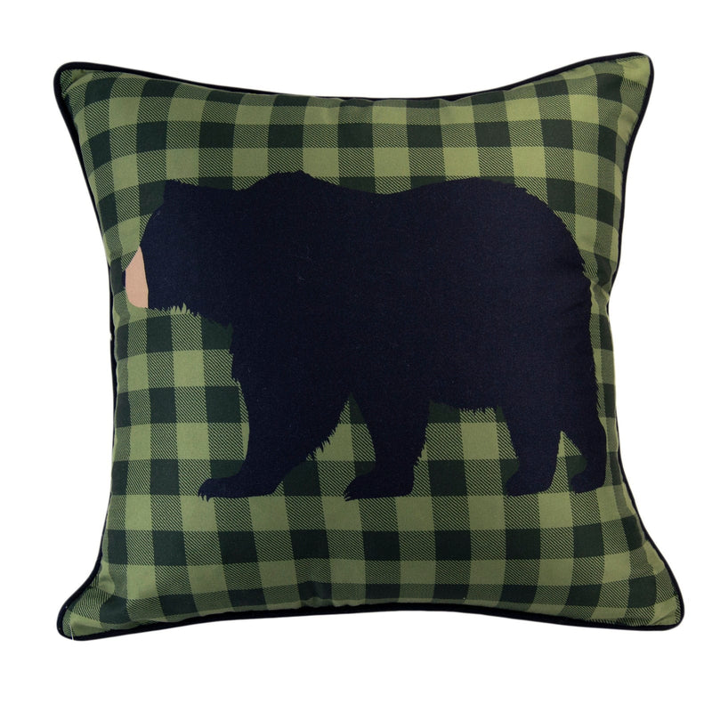 Wildlife Check Bear Pillow