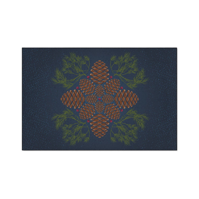Blue Pinecone Non-Slip Rug