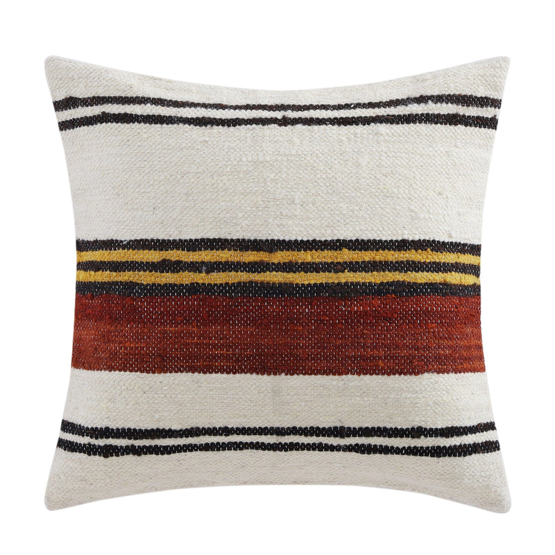 Summer Stripe Wool Square Pillow