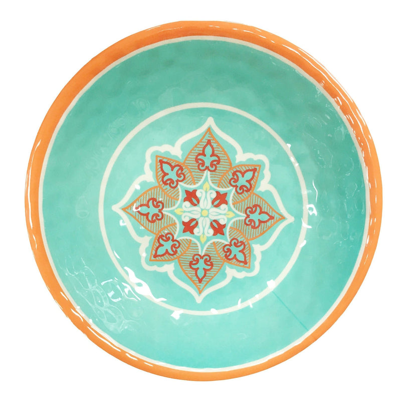 Turquoise Motif Melamine Serving Bowl