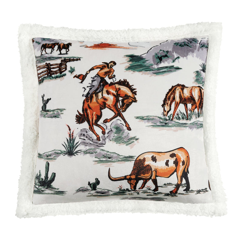 Ranch Sketches Sherpa Pillow
