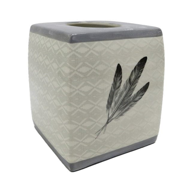 Feather Flair Ceramic Tissue Box