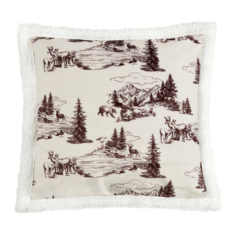 White Forest Sherpa Pillow