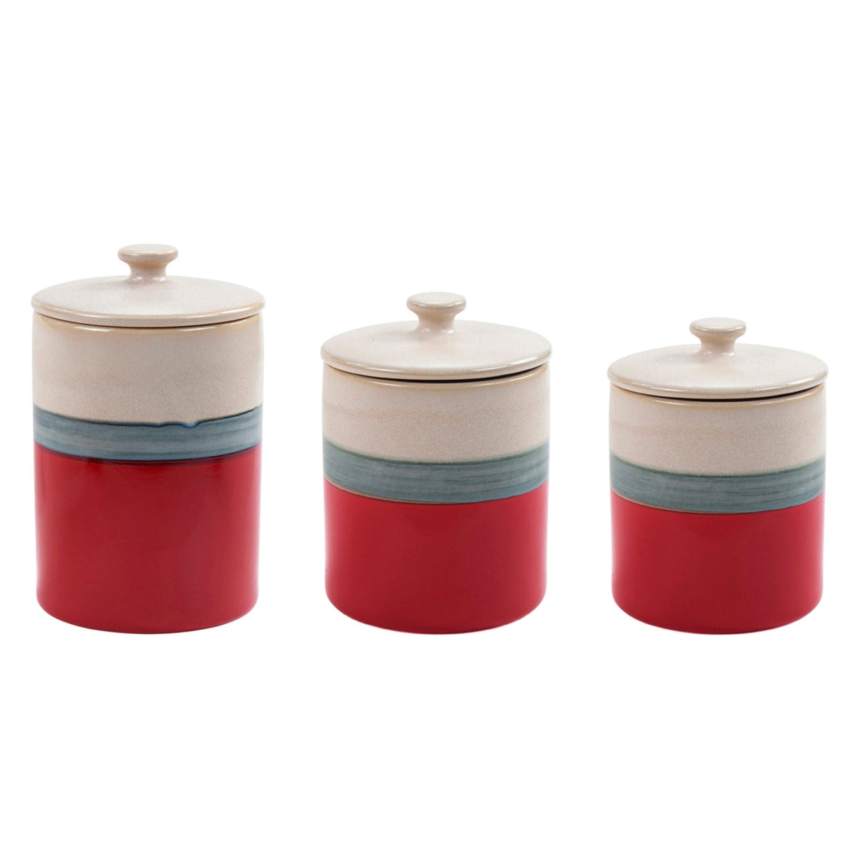 Red Paradise Ceramic 3PC Canister Set