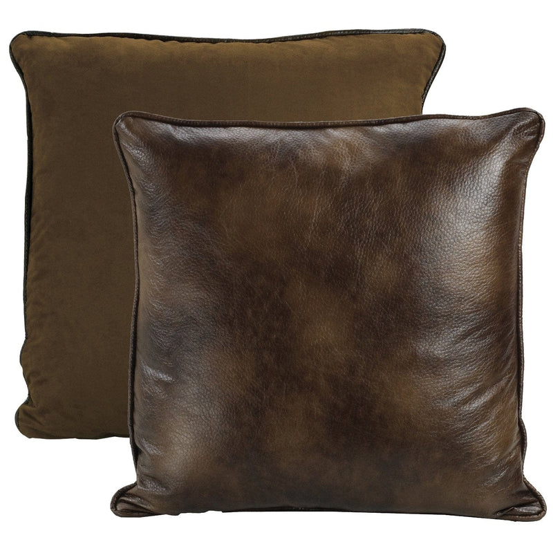 Faux Leather Brown Euro Pillow