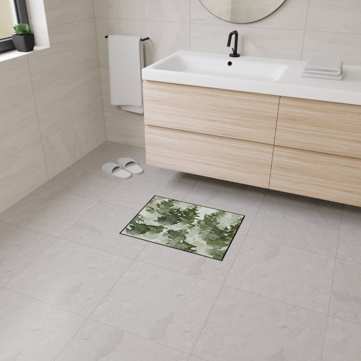Watercolor Forest Non-Slip Rug