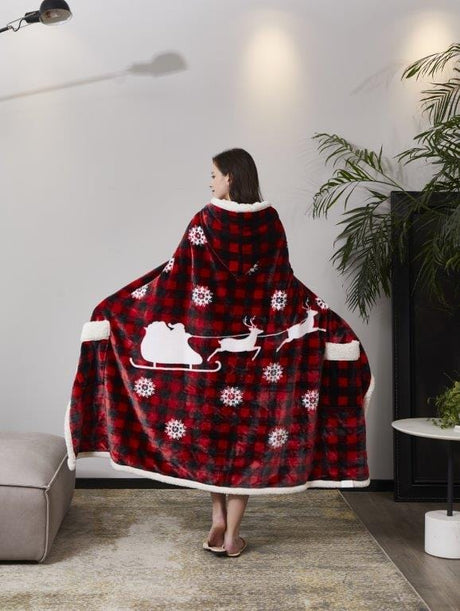 Buffalo Plaid Christmas Wearable Throw