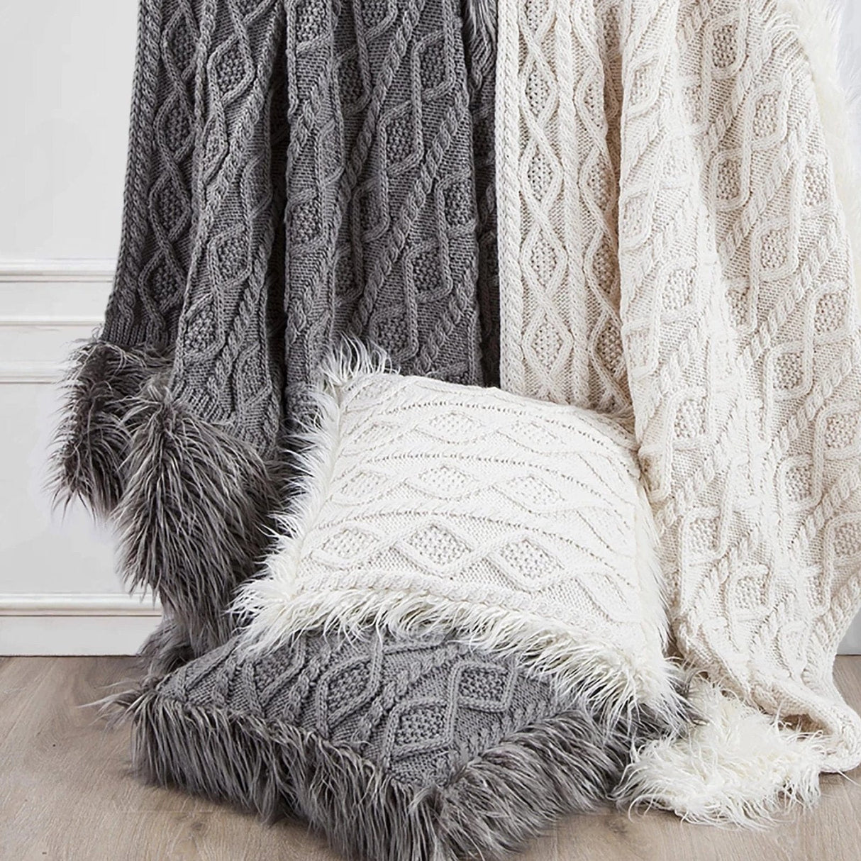 Mongolian Knit Throw Pillow