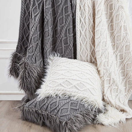 Mongolian Knit Throw Pillow