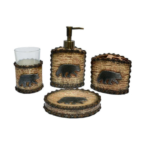 Wooden Bear 14PC Bath Accessory and Towel Set