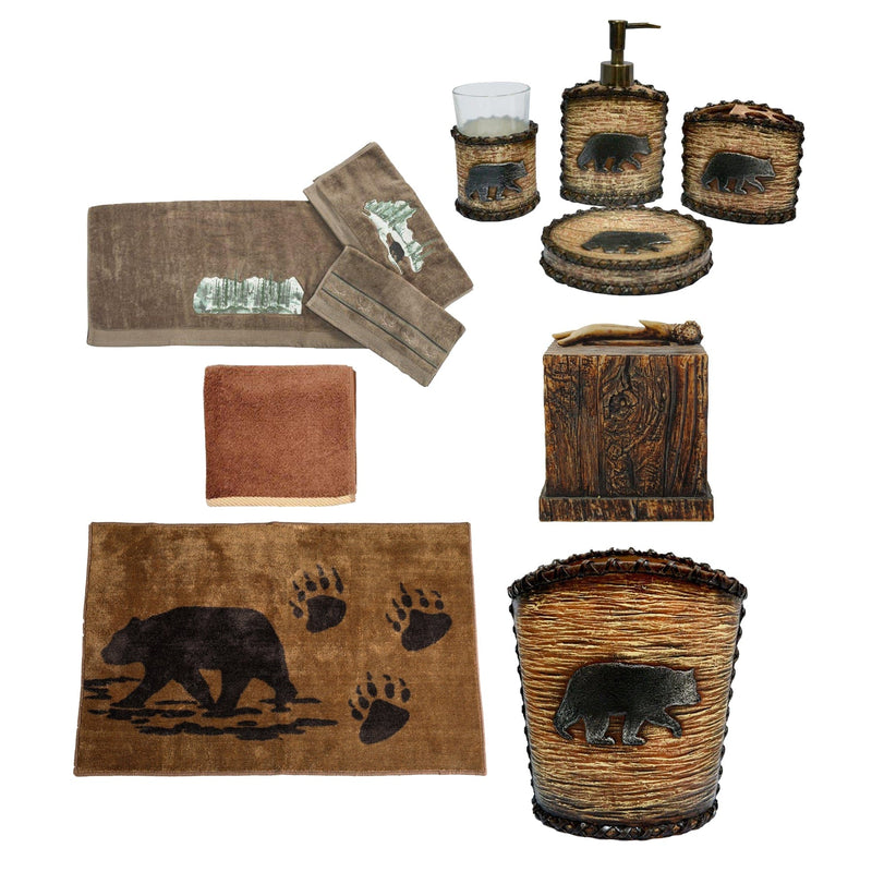 Wooden Bear 14PC Bath Accessory and Towel Set