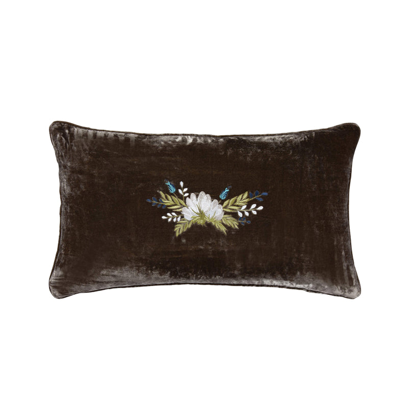 Stella Floral Velvet Lumbar Pillow