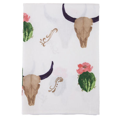 Longhorn & Cactus Tea Towel