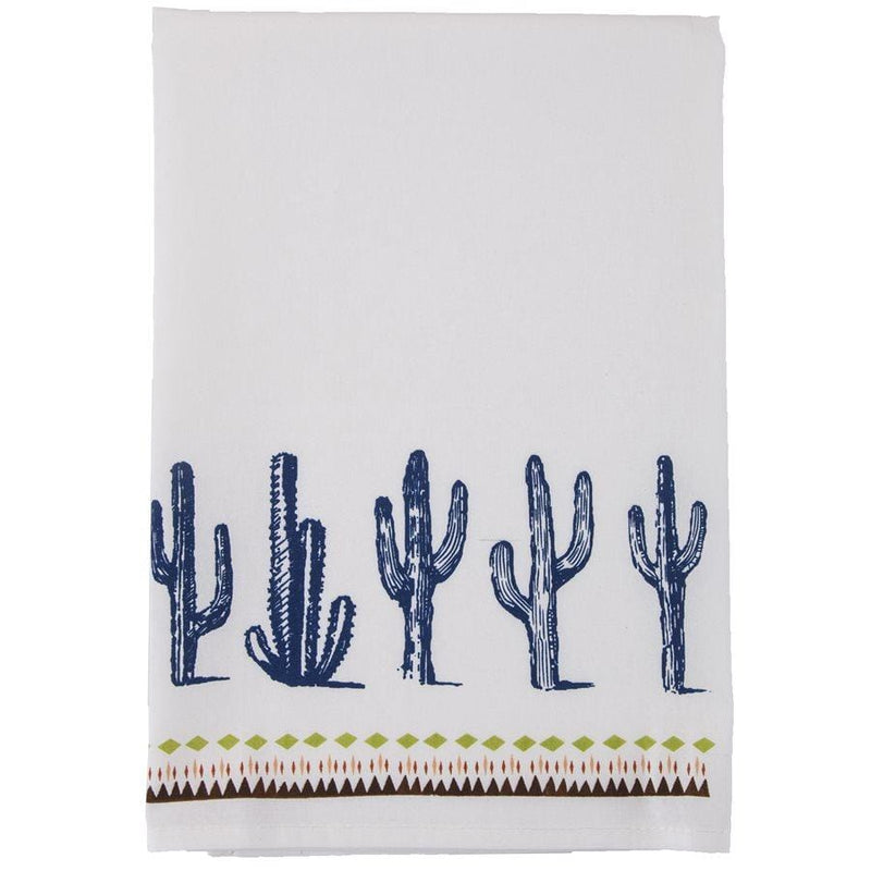 Blue Cactus Border 5PC Tea Towel Set