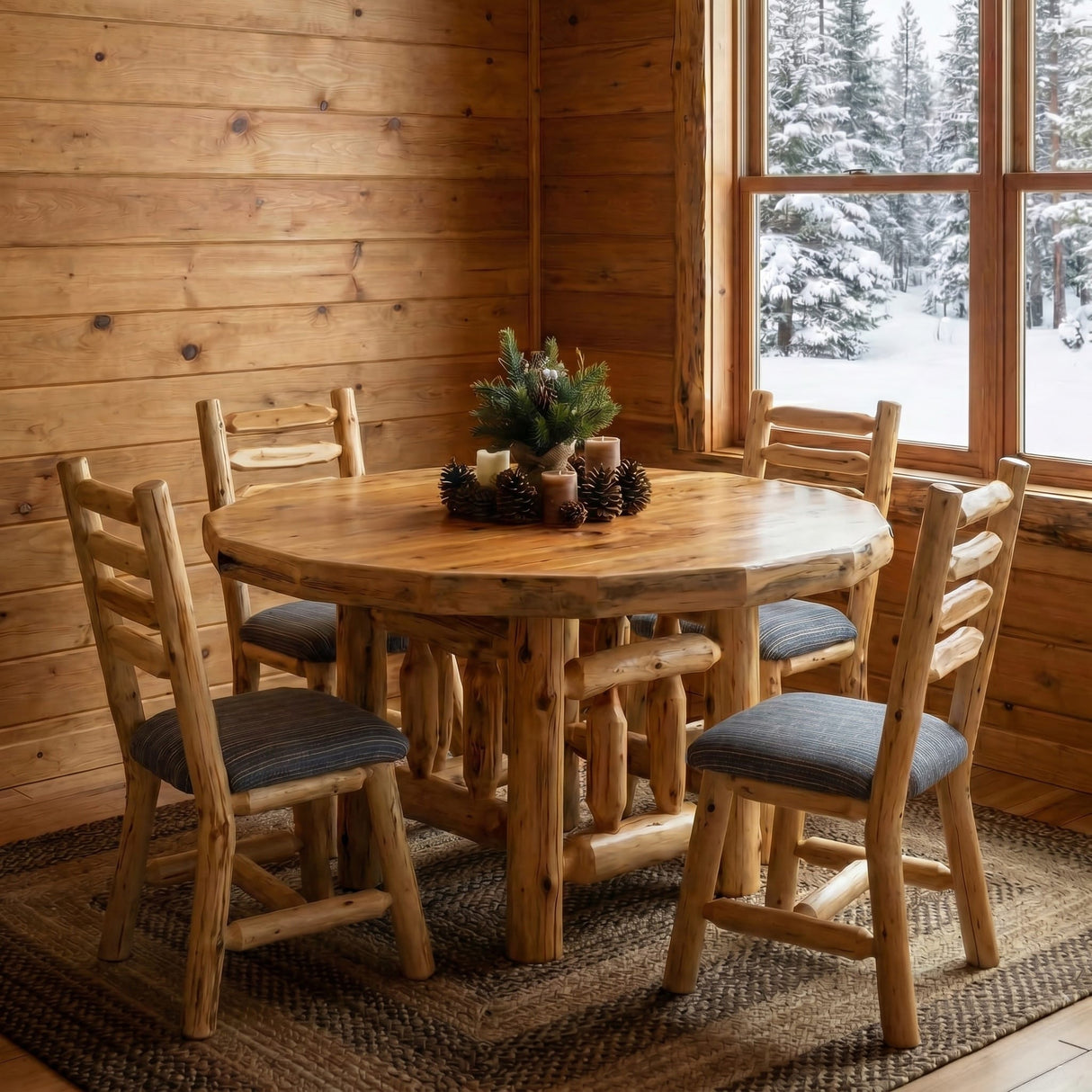 Round Log Dining Table