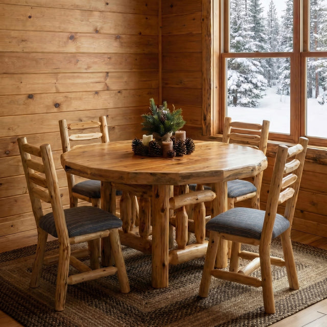 Round Log Dining Table