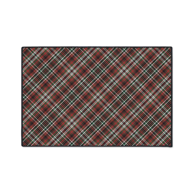 Red Green Scottish Tartan Plaid Non-Slip Rug