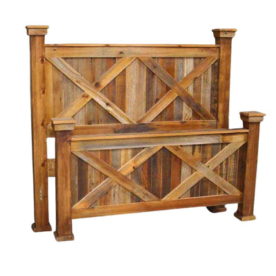 Red River Barnwood Double X Bed