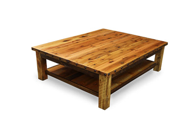 Red River Barnwood Coffee Table with Shelf