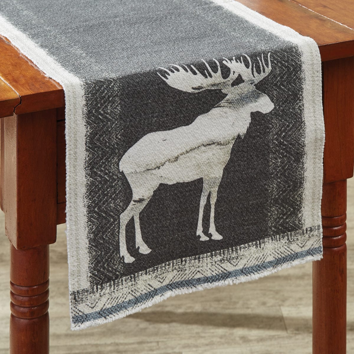 Blue Forest Moose Table Runner