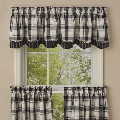 Classic Plaid Lined Layered Valance