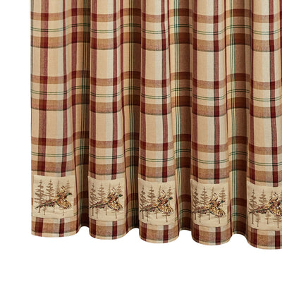 Upland Game Plaid Pheasant Patch Shower Curtain