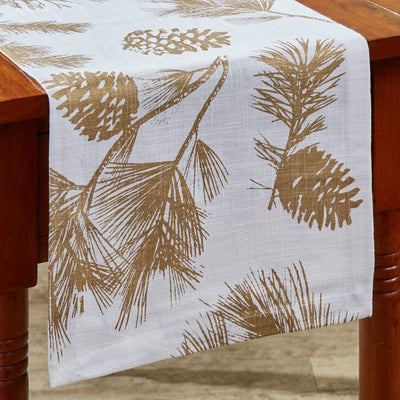 Pinecone Gold 36" Table Runner
