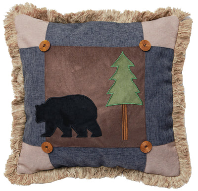Bear Corner Patch Pillow