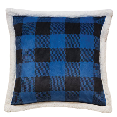 Omaha Blue Plaid Pillow