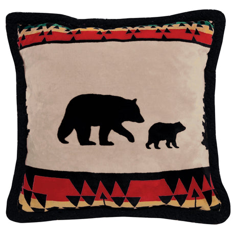 Black Bear Sherpa Edge Pillow